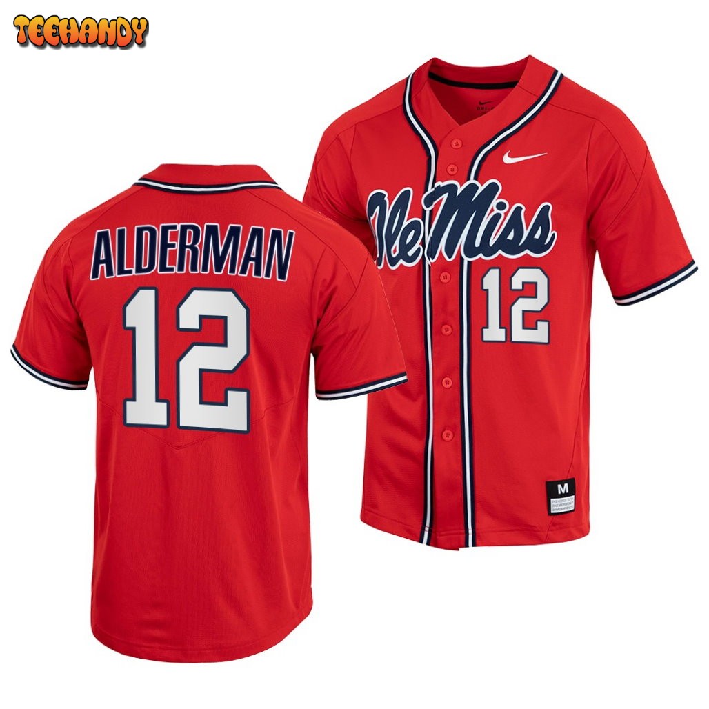 Ole Miss Rebels Kemp Alderman College Baseball Jersey Red