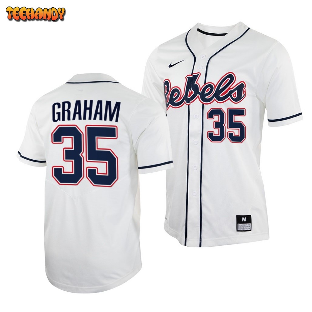 Ole Miss Rebels Kevin Graham College Baseball Jersey White