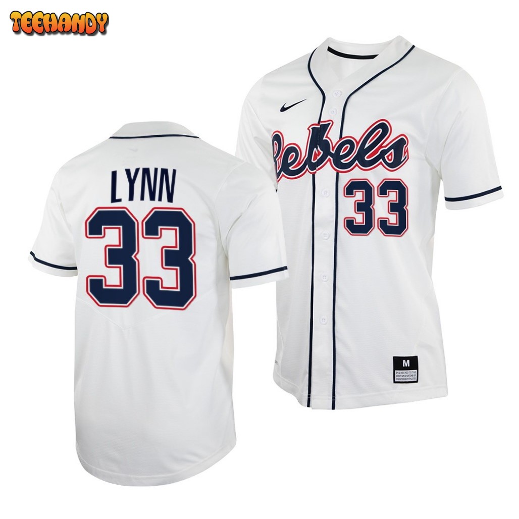 Ole Miss Rebels Lance Lynn College Baseball Jersey White