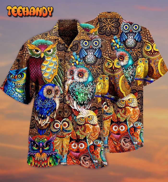 Owl Full Color Love Cool Hawaiian Shirt