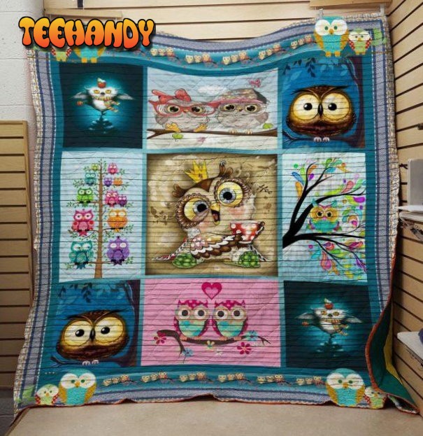 Owl Love 3D Customized Quilt Blanket