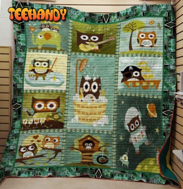 Owl Take Shower 3D Customized Quilt Blanket