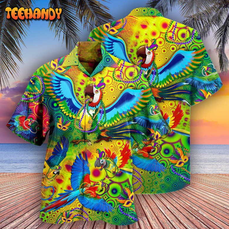 Parrot Mardi Gras Hawaiian Shirt