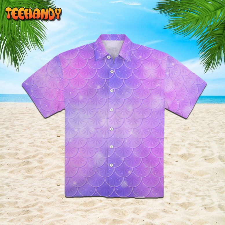 Pastel Violet Mermaid Scale Hawaiian Shirt