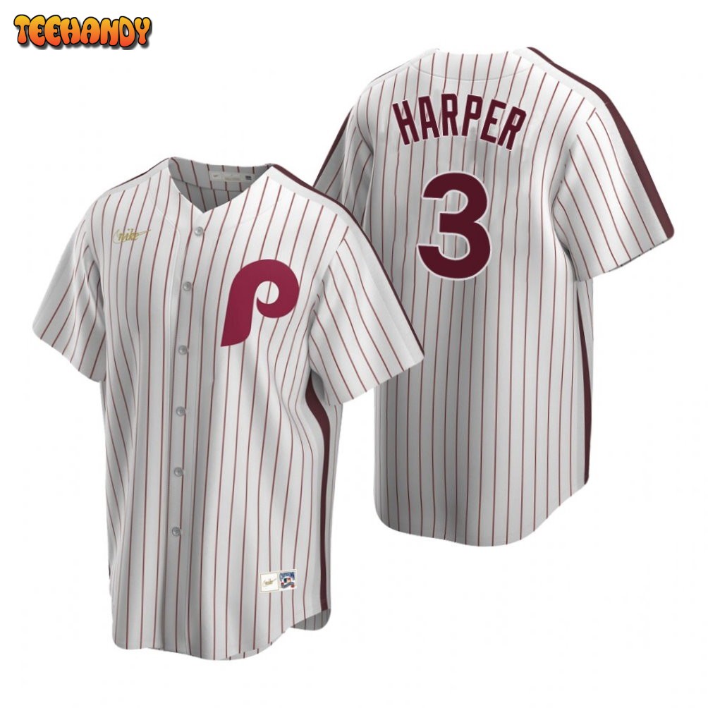 Philadelphia Phillies Bryce Harper White Cooperstown Collection Jersey