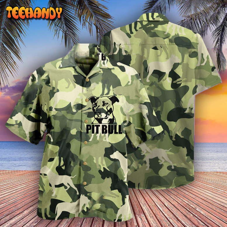 Pitbull Camouflage Style Hawaiian Shirt