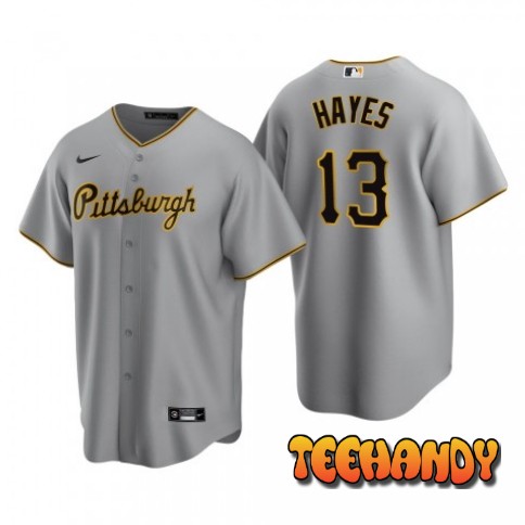 Pittsburgh Pirates Ke’Bryan Hayes Gray Road Replica Jersey