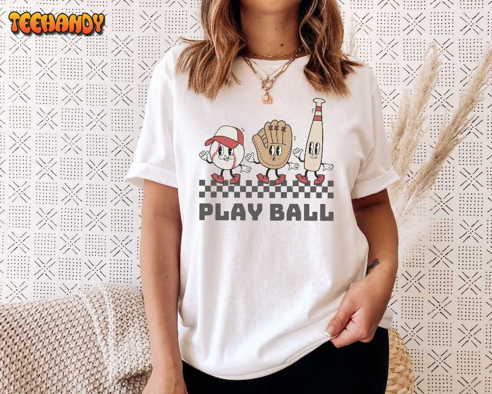 Play Ball Retro Baseball Shirt, Baseball Mom Shirt, Baseball Mama Shirt