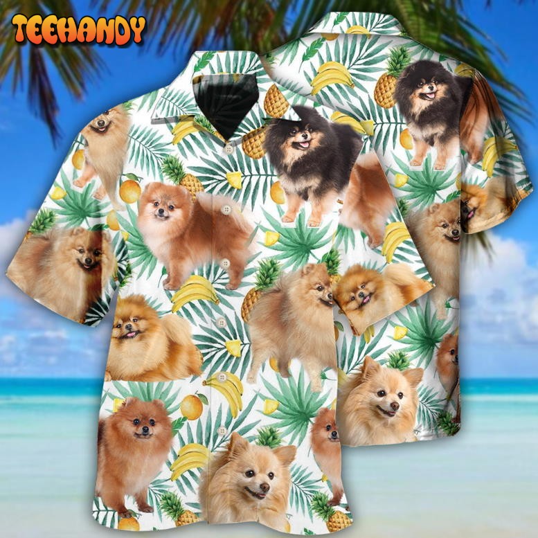 Pomeranian Dog Banana Tropical Style Hawaiian Shirt