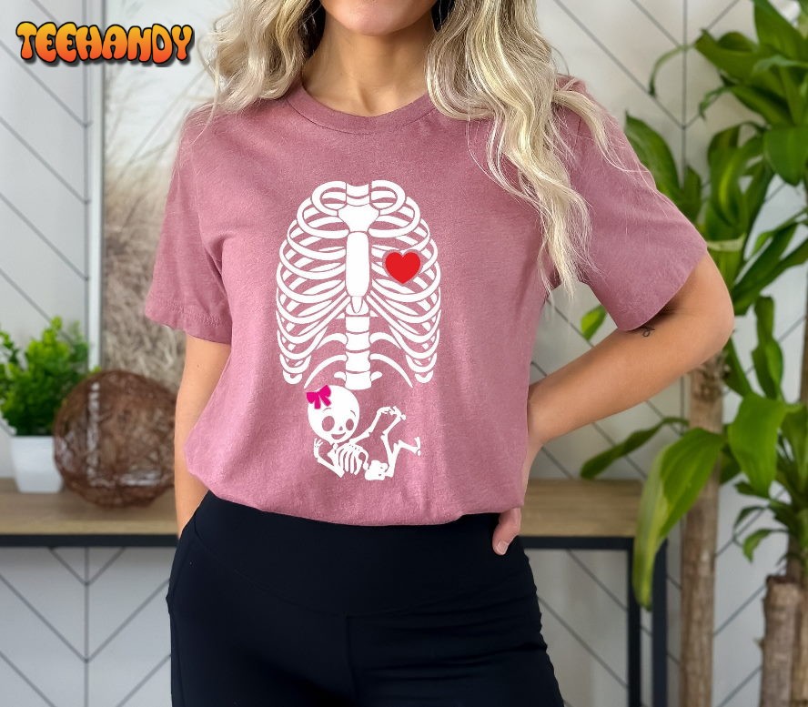 Pregnant Shirt Skeleton Baby Girl, Funny Maternity Shirt