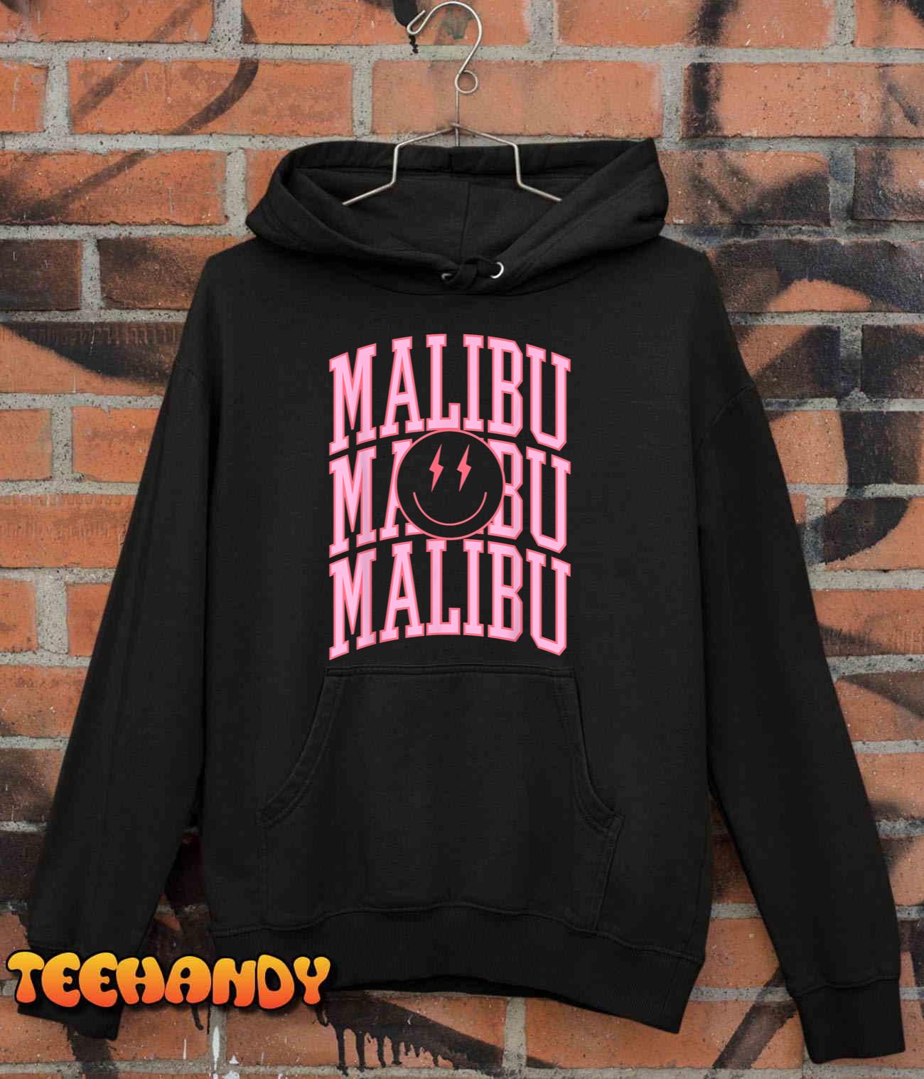 Preppy Varsity Pink Malibu California for Women Teen Girls T-Shirt