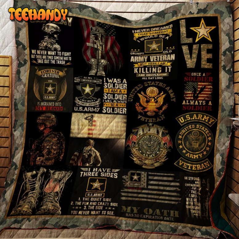 Proud Army Veteran 3D Customized Quilt Blanket