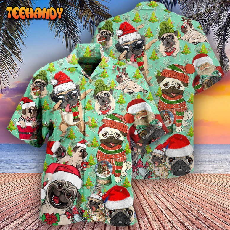 Pug Dog Merry Pugmas Hawaiian Shirt