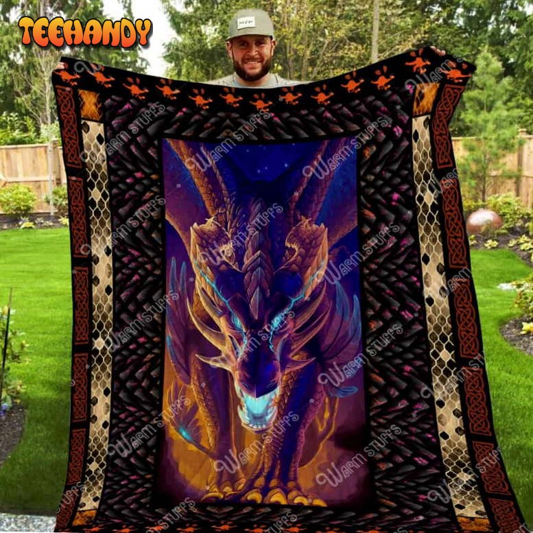 Purple Dragon 3D Quilt Blanket