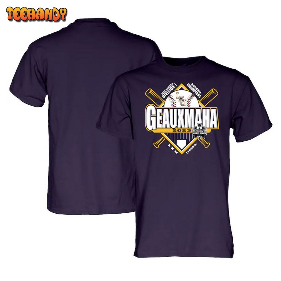 Purple LSU Tigers 2023 NCAA Men’s Baseball College World Series Champions Omaha T-Shirt