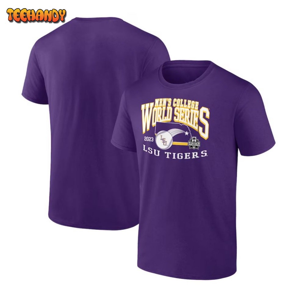 Purple LSU Tigers 2023 NCAA Men’s Baseball College World Series T-Shirt