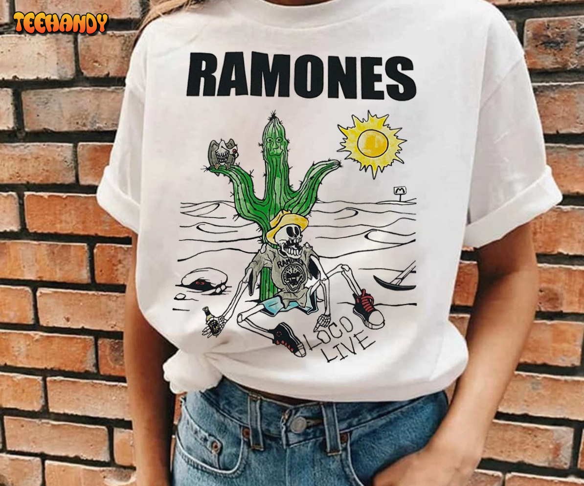 Ramones Loco Live 1991 Album T-Shirt, Ramones Tour 90s Ramones Rock Band Shirt