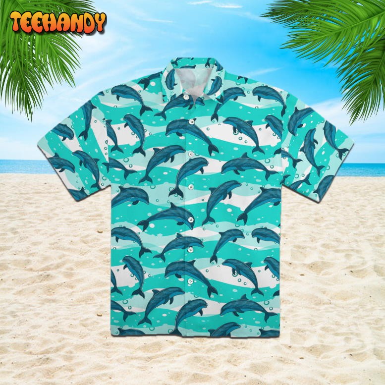 Realistic Dolphins In The Sea Hawaiian Shirt