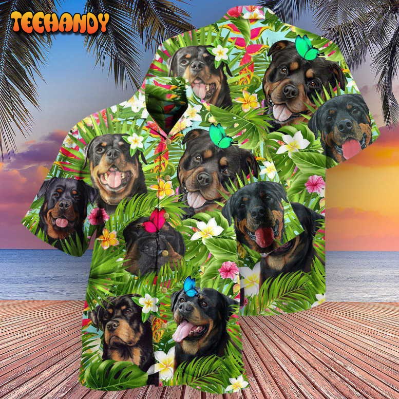 Rottweiler Dog Happy Summer Hawaiian Shirt