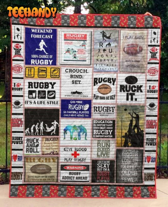 Rugby 3D Customized Quilt Blanket