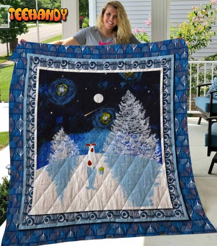 Russell Terrier 3D Customized Quilt Blanket