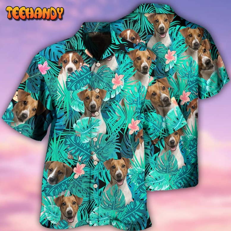 Russell Terrier Dog Summer Green Tropical Hawaiian Shirt