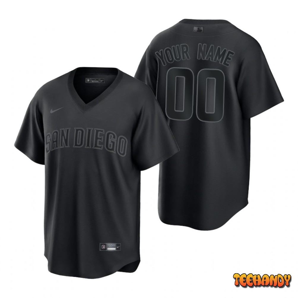 San Diego Padres Custom Black Pitch Fashion Replica Jersey