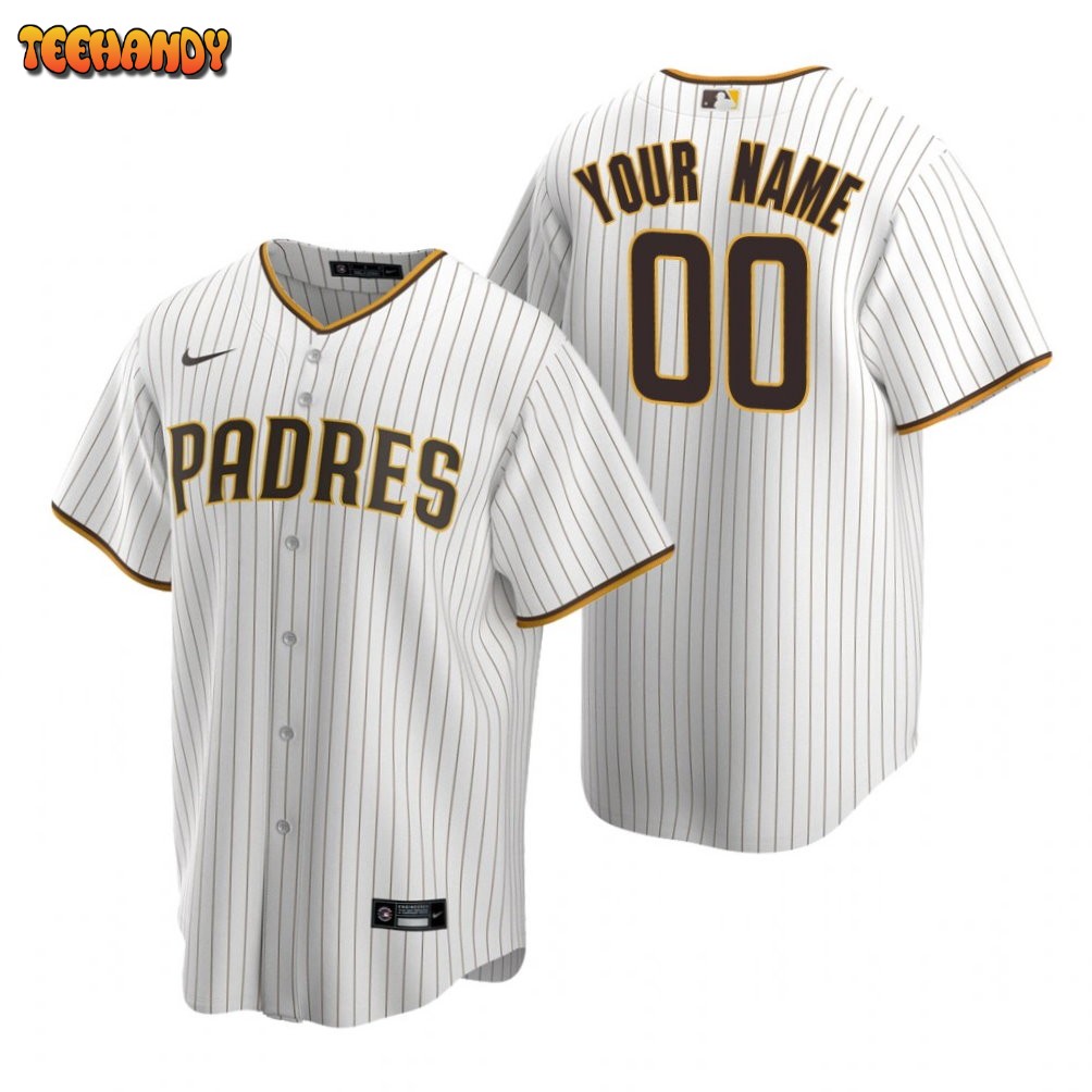 San Diego Padres Custom White Brown Home Replica Jersey