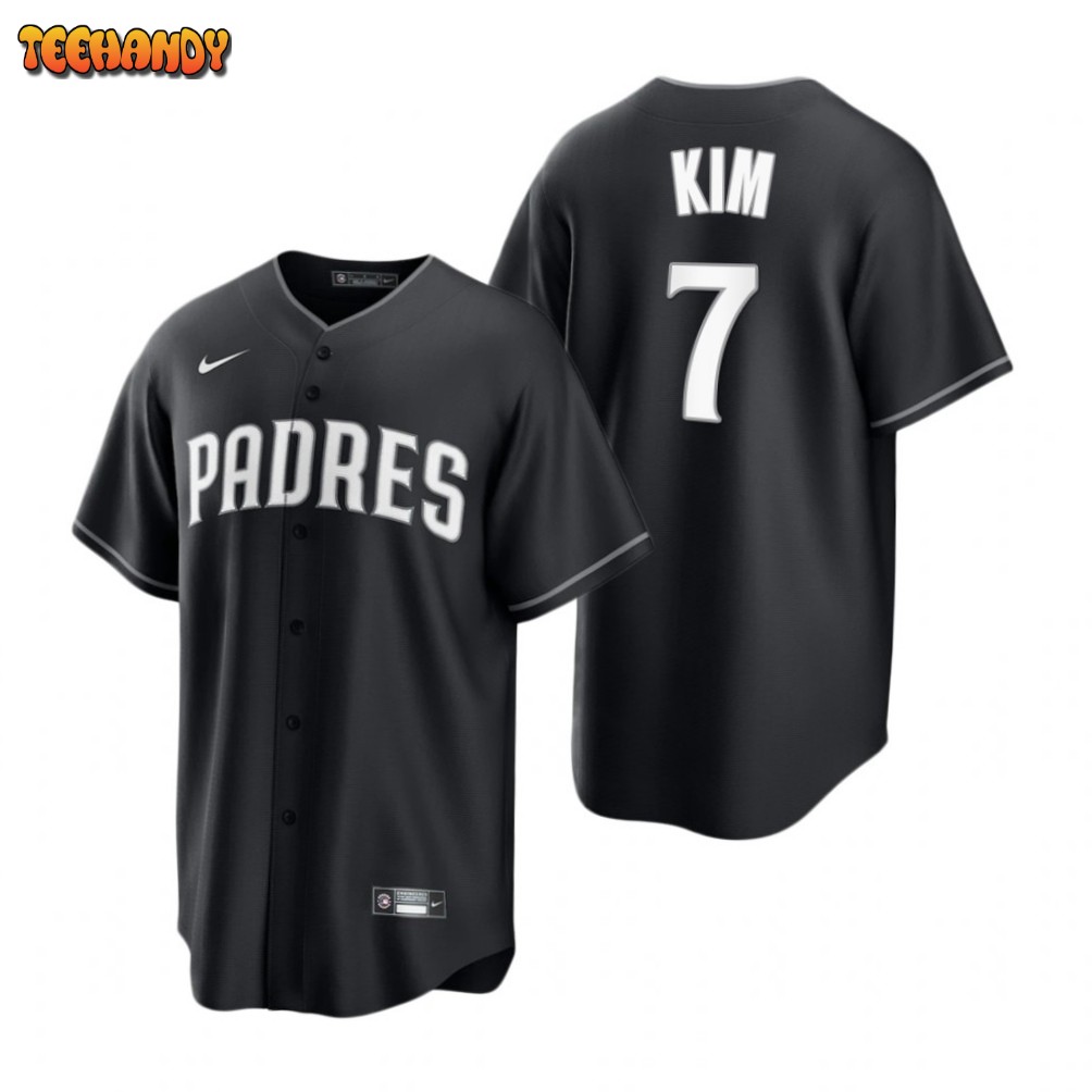 San Diego Padres Ha-Seong Kim Black White Fashion Replica Jersey