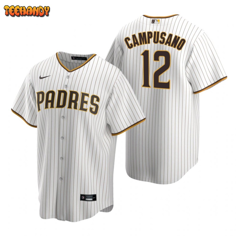 San Diego Padres Luis Campusano White Brown Home Replica Jersey