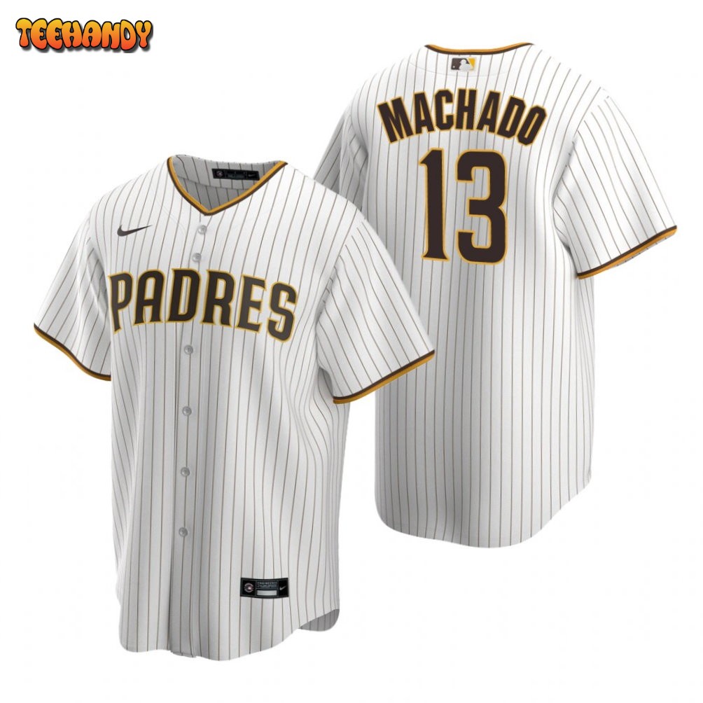 San Diego Padres Manny Machado White Brown Replica Home Jersey