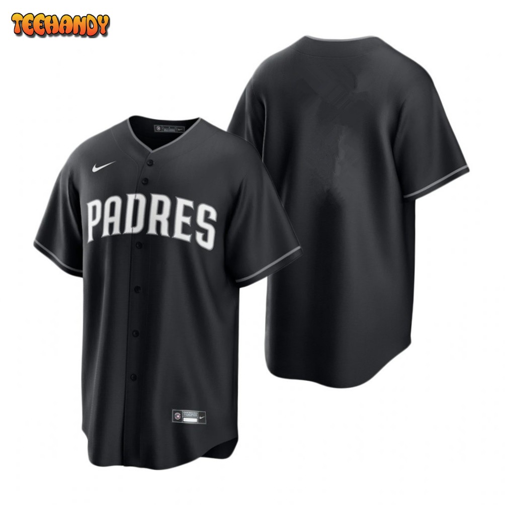 San Diego Padres Team Black Fashion Replica Jersey