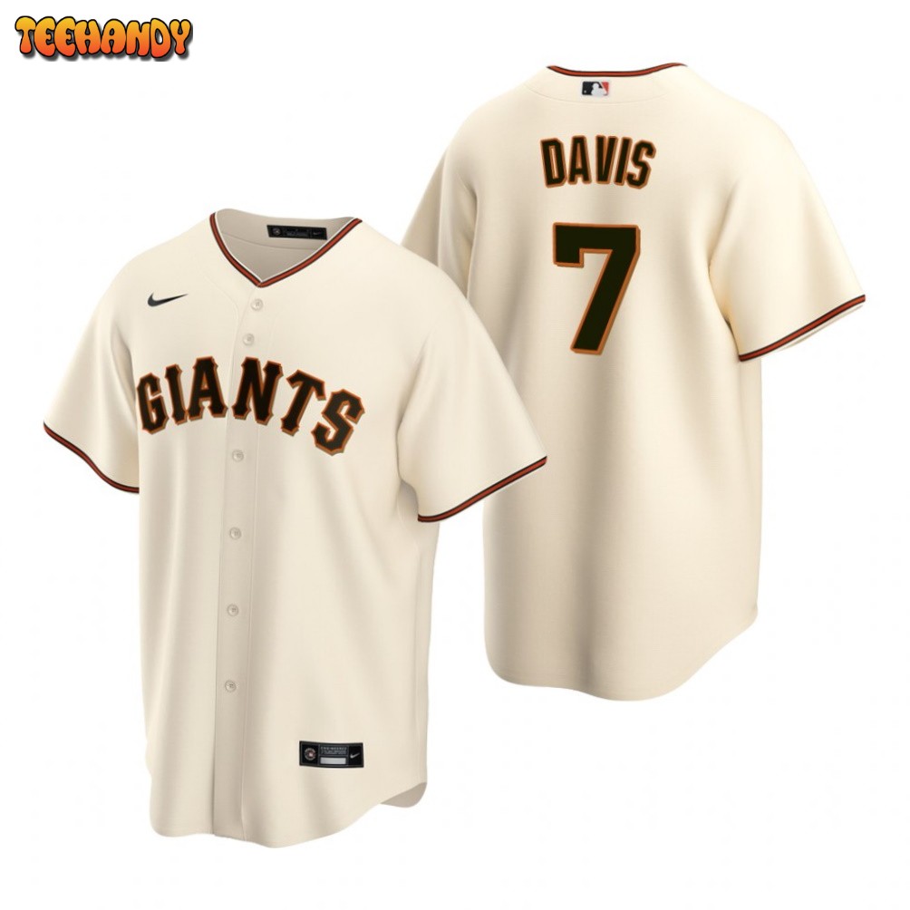 2023 Game Used Home Cream Jersey with SF Logo Pride Patch used by #7 J.D.  Davis on 6/10 vs. CHC - Size 44