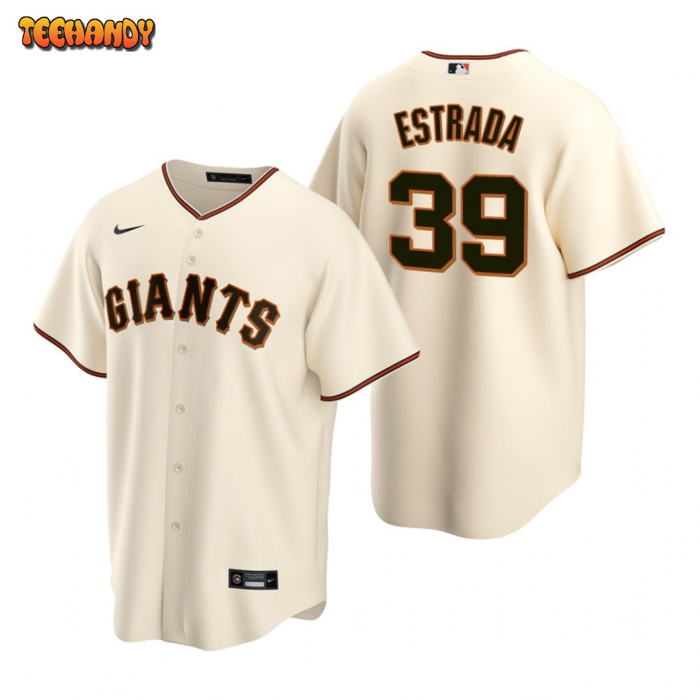 2023 Game Used Home Cream Jersey with SF Logo Pride Patch used by #39  Thairo Estrada on 6/10 vs. CHC - Size 42
