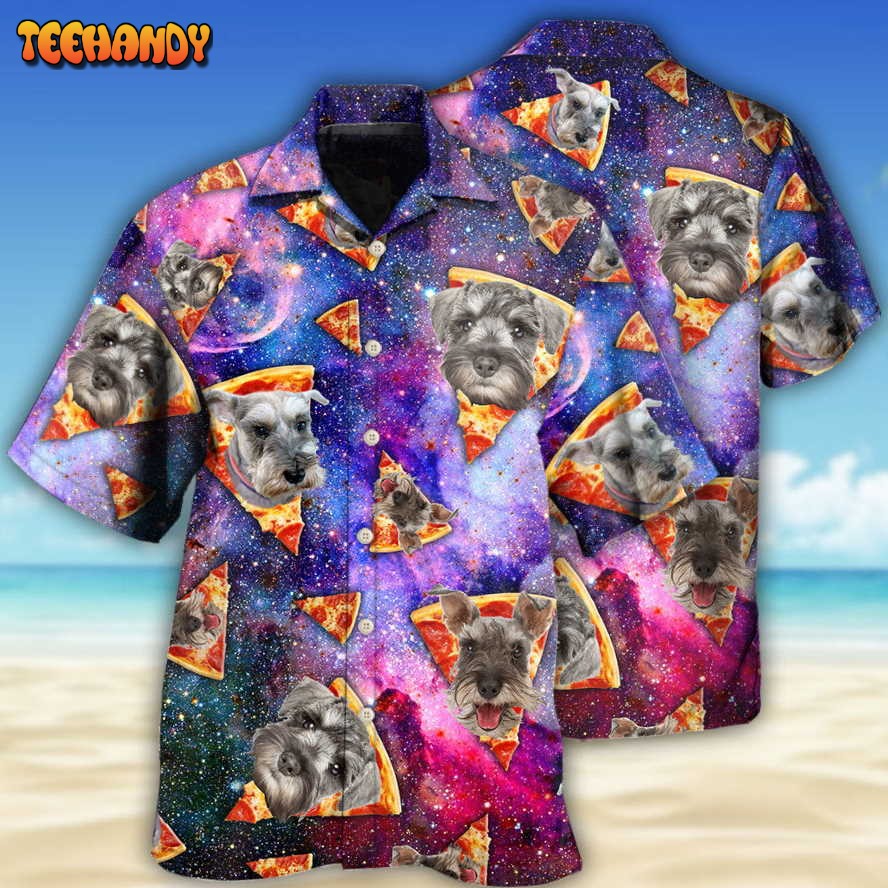 Schnauzer Dog Lover Mysterious Galaxy Pizza Hawaiian Shirt