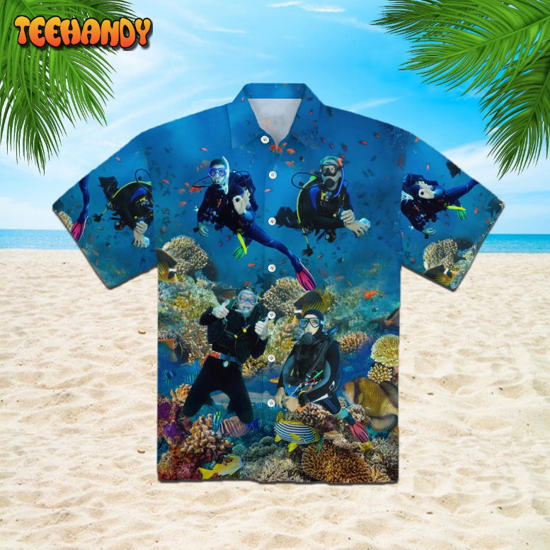 Scuba Diving Under Water Hawaiian Shirt