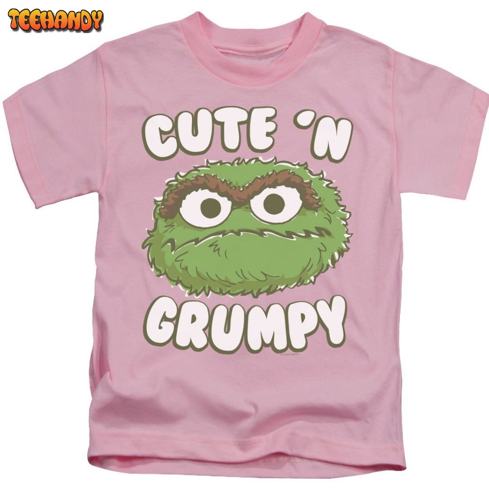 Sesame Street Oscar the Grouch Cute N Grumpy Pink Shirts