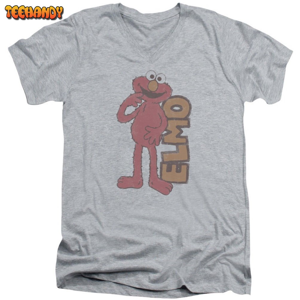 Sesame Street Vintage Elmo Athletic Heather Adult Shirts