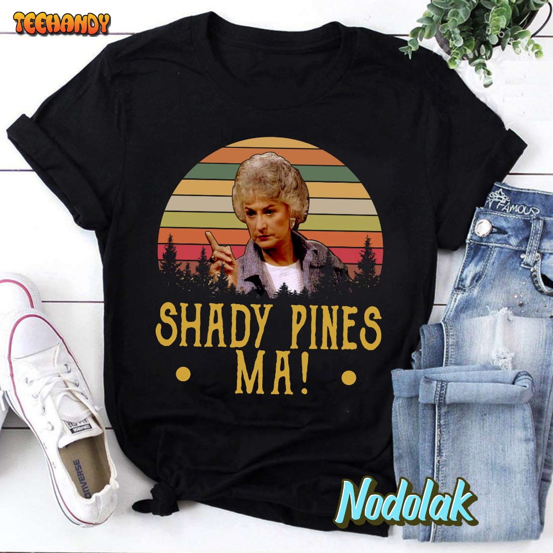 Shady Pines Ma Vintage Retro T-Shirt, The Stay Golden Shirt