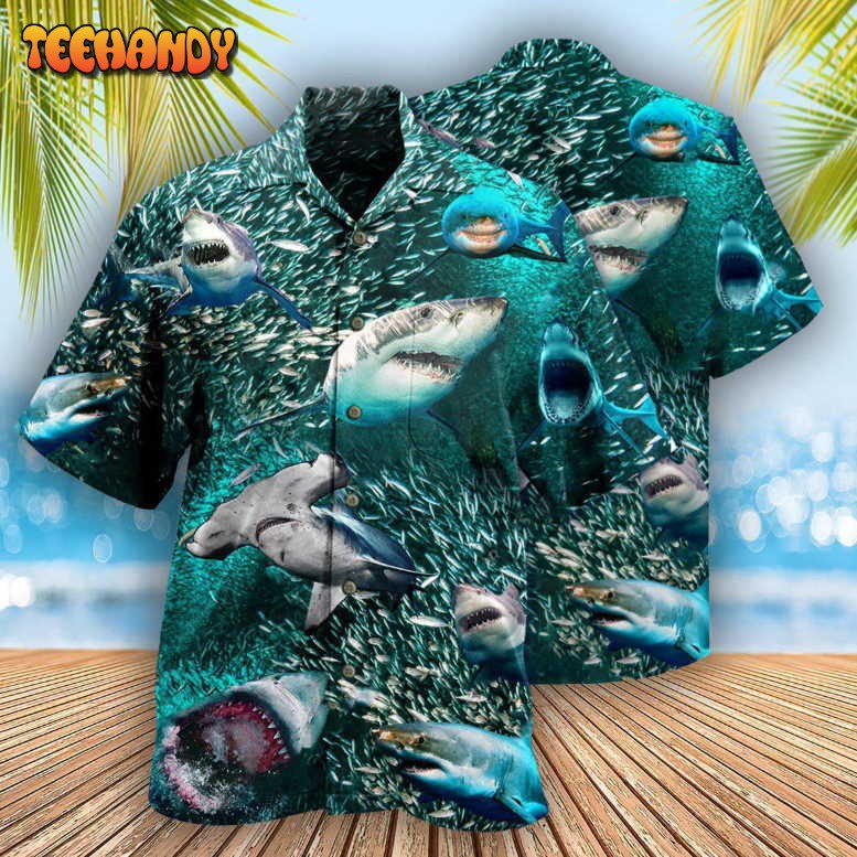 Shark In A World Full Of Fish Be A Shark Hawaiian Shirt