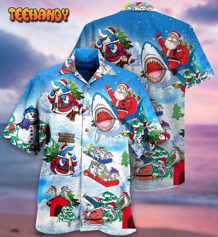 Shark Santa Love Xmas Hawaiian Shirt