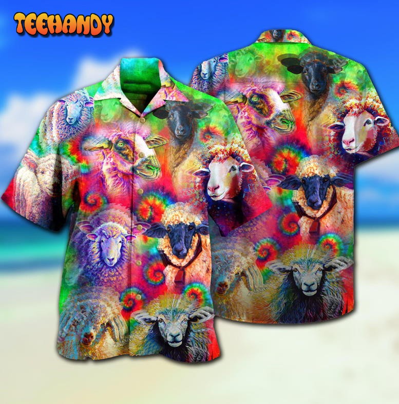 Sheep Animals Colorful Sheeps Hawaiian Shirt