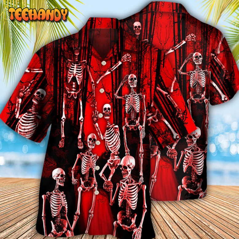 Skull Action Figure Hawaiian Shirt