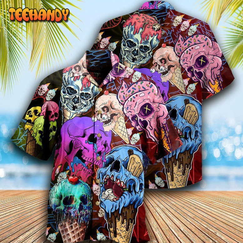 Skull And Ice Cream Hawaiian Shirt