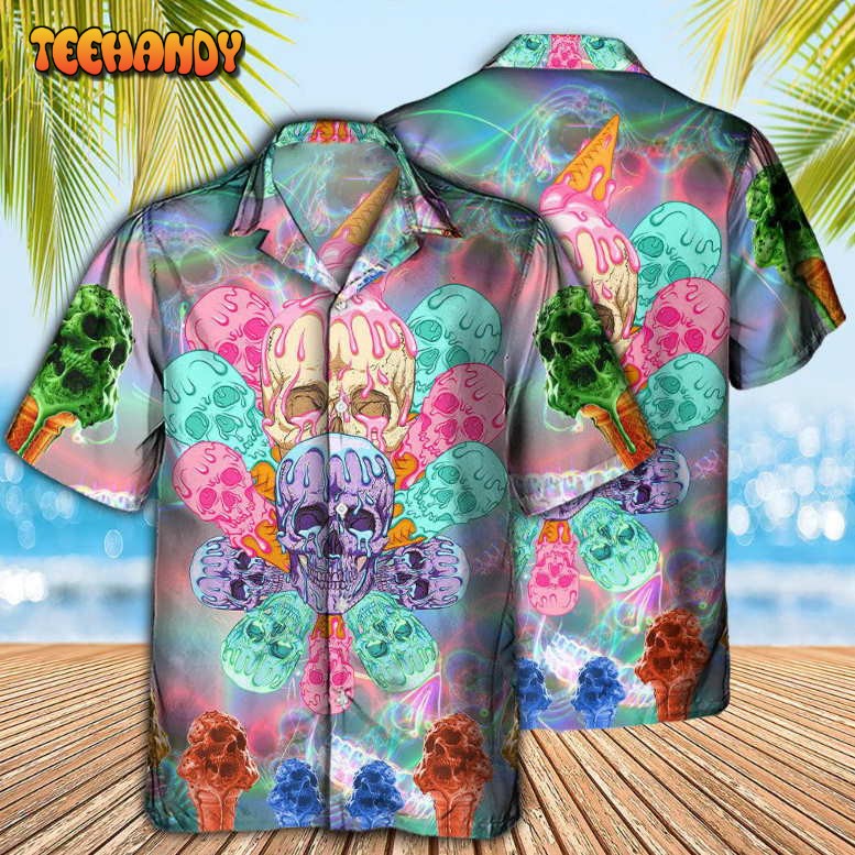 Skull Ice Cream Cooling Hawaiian Shirt