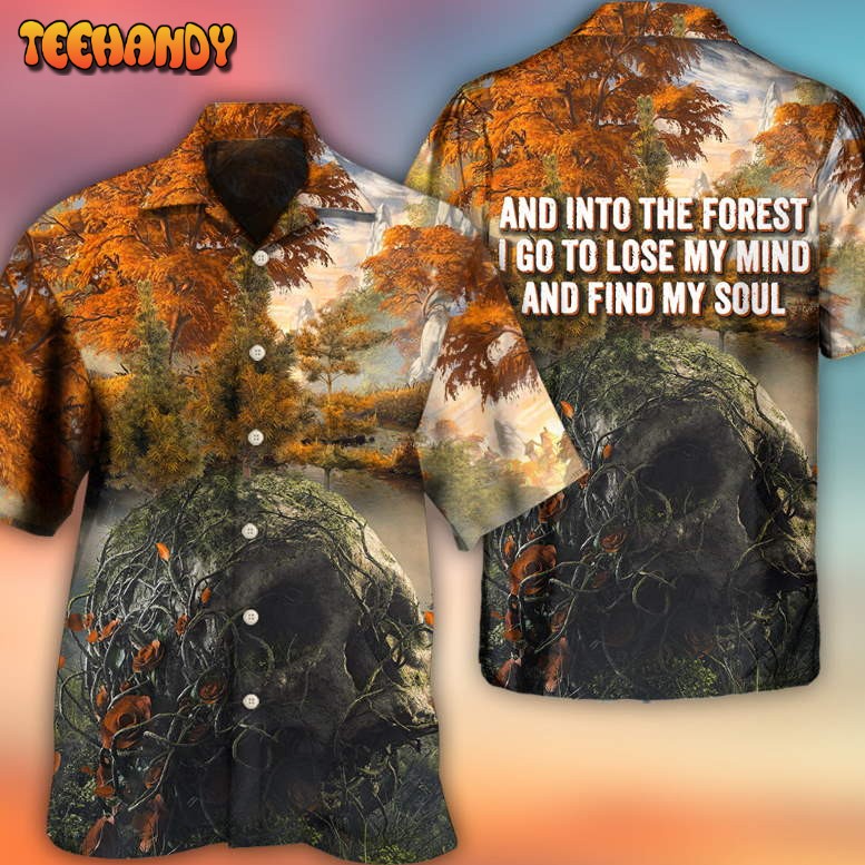 Skull Into The Forest I Go Hiking Lover Camping Hawaiian Shirt