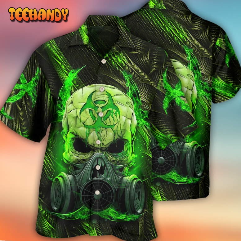 Skull Mask Green Lighting Hawaiian Shirt