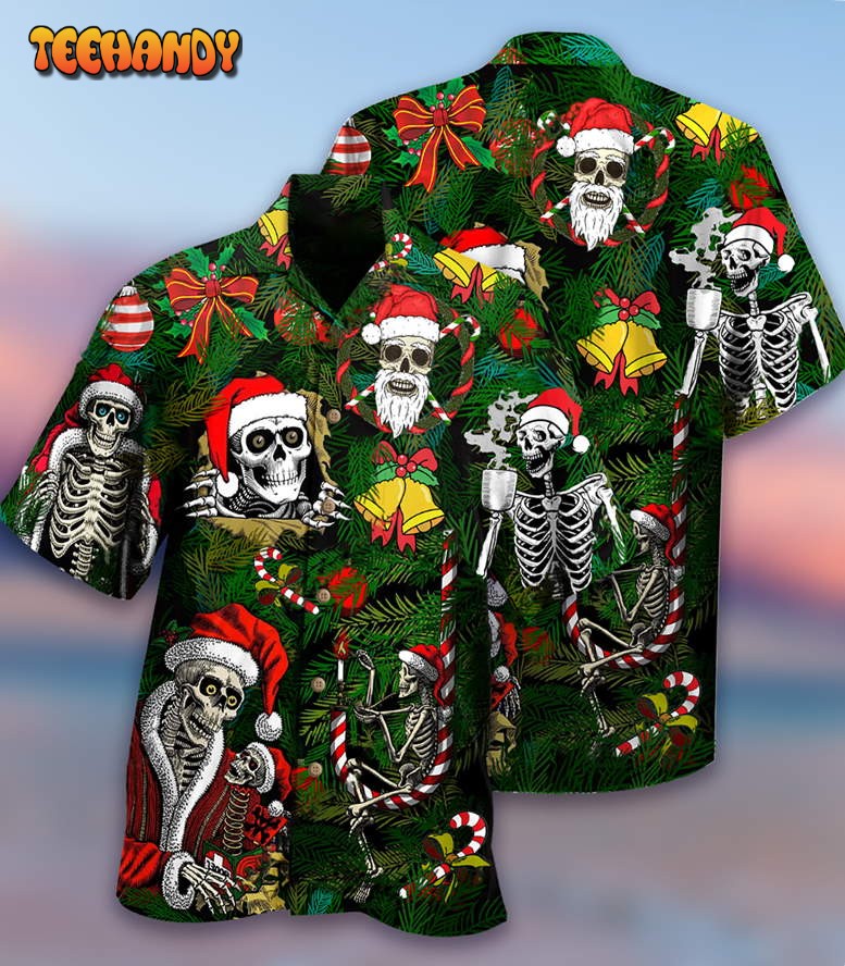 Skull Merry Xmas Happy Hawaiian Shirt