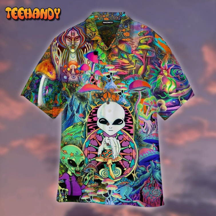 Skull Mushroom Alien Trippy Aloha Hawaiian Shirt