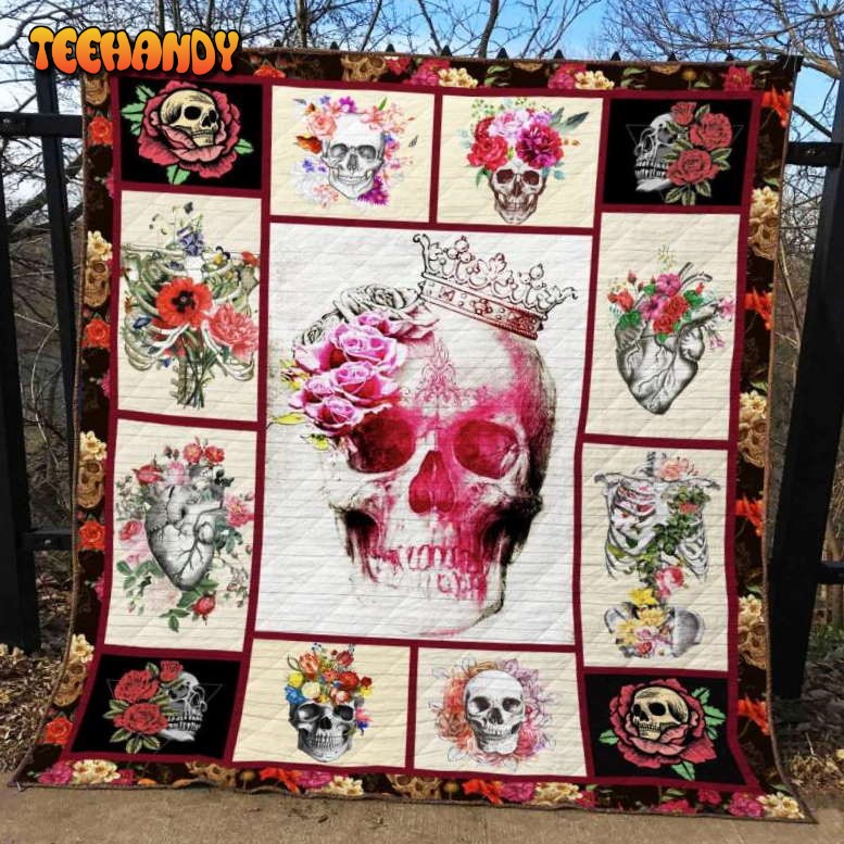 Skull Personalized Customized Quilt Blanket